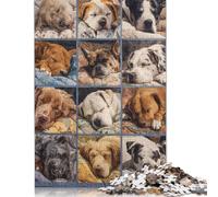 Puzzle for Adults And Teenagers Cozy Canine Compilation -2 500 Piece Jigsaw Puzzles Wooden Puzzles Creative Puzzles Jigsaw Learning Educational Toy 500pcs (52x38cm)