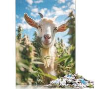 Puzzle for Adults And Teenagers Curious Goat in Greenery 1000 Piece Jigsaw Puzzles Wooden Puzzles Creative Puzzles Jigsaw Learning Educational Toy 1000pcs (75x50cm)