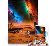 Puzzle for Adults and teenagers1000 Pieces Astronauts on Alien Planet Made of cardboard Suitable for people aged 14 and above Vacation at home: killing time Challenging Game Gifts。size：26x38cm