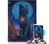 Puzzle for Adults and teenagers1000 Pieces Fantasy Black Panther Art Made of cardboard Suitable for people aged 14 and above unique challenge game Offered as gifts for the whole family。size：38x52cm
