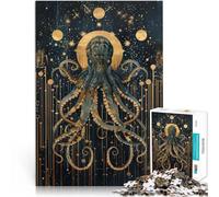 Puzzle for Adults and teenagers1000 Pieces geometric Kraken octopus Made of cardboard Suitable for people aged 14 and above Family Games deal as gifts for the whole family 。size：26x38cm