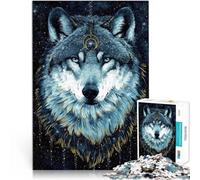 Puzzle for Adults and teenagers1000 Pieces In The Darkness Wolf Made of cardboard Suitable for people aged 14 and above Home decoration toys Funny gift。size:38x52cm/14.96x20.47inch