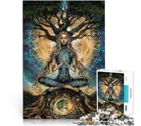 Puzzle for Adults and teenagers1000 Pieces Tree Of Life Meditation Made of cardboard,for 14+ Play toys deal as gifts for the whole family 。size:26x38cm/10.24x14.96inch