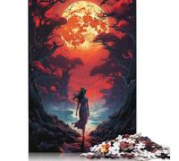 Puzzle for Adults Blood Moon in The Sky 尺寸 Piece Jigsaw Puzzles Wooden Puzzles for Adults & Kids Age 12 Years Up For Family Fun 500pcs (52x38cm)