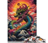 Puzzle for Adults Chinese Dragon 尺寸 Piece Jigsaw Puzzles Wooden Puzzles for Adults & Kids Age 12 Years Up For Family Fun 500pcs (52x38cm)