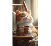 Puzzle for Adults Coffee Kitty - Safe Wooden, Hi-Definition Printing Beautiful Drawings, Spend The Winter Vacation and Beautiful Christmas, Elevate Yourself Gift Decor_1000pcs