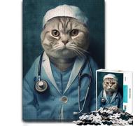 Puzzle for Adults Doctor Scottish Fold Cat 1000pcs (38x26cm) | A January leisure activity for a calm start to the year for calm focus.