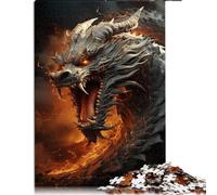 Puzzle for Adults for Adults 1000 Pieces Puzzle Gifts Mythical Fire Dragons wooden puzzle for Adults& Kids Age 12 Years Up Stress Relief Size: 50x75cm