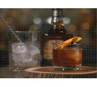 Puzzle for Adults Jigsaw Puzzles Hard Challenging Difficult Family Cool Large A Classic Old Fashion Cocktail Ice Presented A Wooden Board and Puzzles for Adults_500pcs