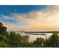 Puzzle for Adults Jigsaw Puzzles Hard Challenging Difficult Family Cool Large Boat The Mississippi River near The Vicksburg Bridge Vicksburg Puzzles for Adults_1000pcs