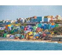 Puzzle for Adults Jigsaw Puzzles Hard Challenging Difficult Family Cool Large Bright Colorful Houses line The Hills Overlooking The Beach San Juan Puzzles for Adults_1000pcs