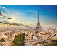 Puzzle for Adults Jigsaw Puzzles Hard Challenging Difficult Family Cool Large Eiffel Tower Paris Skyline at Dawn Puzzles for Adults_500pcs