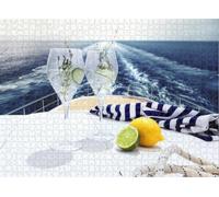 Puzzle for Adults Jigsaw Puzzles Hard Challenging Difficult Family Cool Large Glasses Fresh Lemonade Cocktail Cucumber Deck Luxury Puzzles for Adults_300pcs