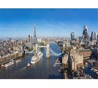 Puzzle for Adults Jigsaw Puzzles Hard Challenging Difficult Family Cool Large Panoramic Aerial View The Skyline London The Lifted Tower Bridge Puzzles for Adults_500pcs