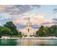 Puzzle for Adults Jigsaw Puzzles Hard Challenging Difficult Family Cool Large The United States Capitol Building at Sunset Reflection Water Puzzles for Adults_500pcs