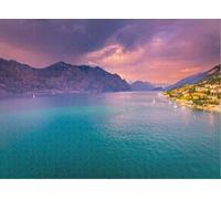 Puzzle for Adults Jigsaw Puzzles Hard Challenging Difficult Family Cool Large Turquoise Lake and Sailboats from Above at Sunset Puzzles for Adults_300pcs