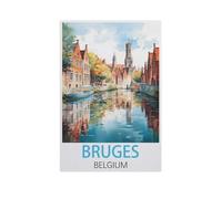 Puzzle for Adults Kids 1000 Piece，Bruges Belgium，Toy Educational Games Home Decoration for Adults& Kids Age 14 Years Up 1000pcs（38x26cm）-AI96