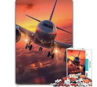Puzzle for Adults Plane Sunset 1000pcs (52x38cm) | Choose a tabletop puzzle activity around the table for a satisfying challenge.