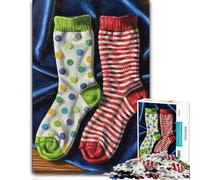 Puzzle for Adults Polka Dot And Striped Socks 1000pcs (70x50cm) Gift | Enjoy a weekend puzzle activity around the table for calm focus.