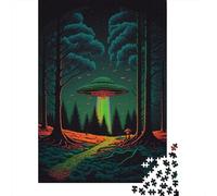 Puzzle for Adults UFO Art 500 Piece Puzzle Wooden Jigsaw Puzzle Puzzles for 18 Year Olds Christmas Birthday Gift 500pcs (52x38cm)