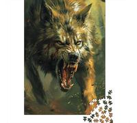 Puzzle for Adults Wolf 500 Piece Puzzle Wooden Jigsaw Puzzle Puzzles for 18 Year Olds Christmas Birthday Gift 500pcs (52x38cm)