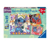 Puzzle For Kids 2D 3X49Pcs Disney Stitch Ravensburger Puzzle Top