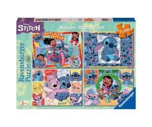 Puzzle For Kids 2D 4X100Pcs Disney Stitch Ravensburger Puzzle