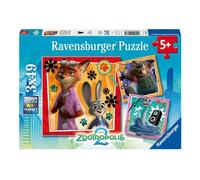 Puzzle For Kids 2D Zootopia 2 3X49Pcs Ravensburger Puzzle Top