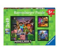 Puzzle For Kids 3X49Pcs Minecraft Ravensburger Puzzle Top