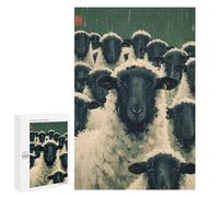 Puzzle for Teenagers 1000 PCS Black Sheep Painting Art Jigsaw Puzzles for Adults Pattern Assembly Fun Activities at Home Challenging Game Toys 1000 PCS