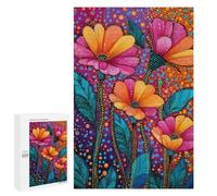 Puzzle for Teenagers 1000 PCS Colorful Floral Painting-1 Jigsaw Puzzles for Adults Pattern Assembly Fun Activities at Home Challenging Game Toys 1000 PCS