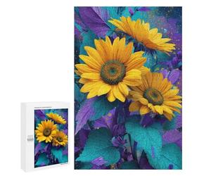 Puzzle for Teenagers 1000 PCS Colorful Sunflowers Art Print Jigsaw Puzzles for Adults Pattern Assembly Fun Activities at Home Challenging Game Toys 1000 PCS