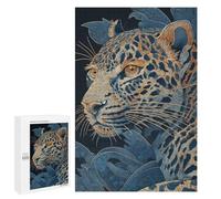 Puzzle for Teenagers 1000 PCS Golden Leopard in Blue Jungle Jigsaw Puzzles for Adults Pattern Assembly Fun Activities at Home Challenging Game Toys 1000 PCS