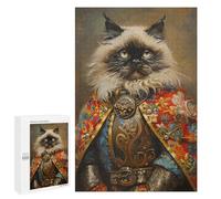 Puzzle for Teenagers 1000 PCS Royal Cat Armor Painting Jigsaw Puzzles for Adults Pattern Assembly Fun Activities at Home Challenging Game Toys 1000 PCS