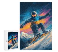 Puzzle for Teenagers 1000 PCS Snowboarder in Action -9 Jigsaw Puzzles for Adults Pattern Assembly Fun Activities at Home Challenging Game Toys 1000 PCS