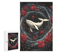 Puzzle for Teenagers 1000 PCS Whale Roses Space Art Print Jigsaw Puzzles for Adults Pattern Assembly Fun Activities at Home Challenging Game Toys 1000 PCS