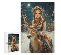 Puzzle for Teenagers 1000 PCS Winter Deer Ride Jigsaw Puzzles for Adults Pattern Assembly Fun Activities at Home Challenging Game Toys 1000 PCS