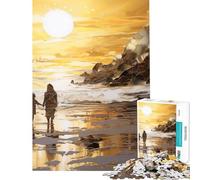 Puzzle for Teenagers 1000 Pieces A Walk on The Beach AntiStress Brain Challenge Soft Touch Smooth Finish Heartwarming Birthday Pick (Size 50x75cm)