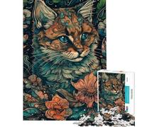 Puzzle for Teenagers 1000 Pieces Abstract Cat AntiStress Brain Challenge Soft Touch Smooth Finish Heartwarming Birthday Pick (Size 38x52cm)