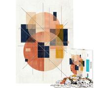 Puzzle for Teenagers 1000 Pieces Abstract Geometric Composition AntiStress Brain Challenge Soft Touch Smooth Finish Heartwarming Birthday Pick (Size 38x52cm)