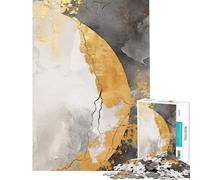 Puzzle for Teenagers 1000 Pieces Abstract Gold Decor AntiStress Brain Challenge Soft Touch Smooth Finish Heartwarming Birthday Pick (Size 38x26cm)