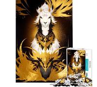 Puzzle for Teenagers 1000 Pieces Abstract Gold Llama AntiStress Brain Challenge Soft Touch Smooth Finish Heartwarming Birthday Pick (Size 38x26cm)