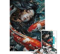 Puzzle for Teenagers 1000 Pieces Abstract Koi Fish Pond AntiStress Brain Challenge Soft Touch Smooth Finish Heartwarming Birthday Pick (Size 38x52cm)