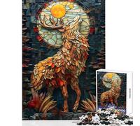 Puzzle for Teenagers 1000 Pieces Abstract Raising Deer Fun Games Difficult Challenge Educational Toy Decompressing Intellectual (38x52cm)
