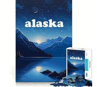 Puzzle for Teenagers 1000 Pieces Alaska Glacier Night Premium Cut Fun Smart Play Gift Easy Time Play Christmas Art Piece (38x26cm)