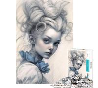 Puzzle for Teenagers 1000 Pieces Alice in Wonderland Help The Brain Exercise Pattern Assembly Toy Wall Decor for And 14 Years And over (50X75cm)