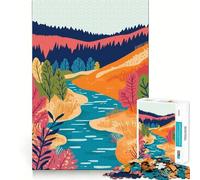 Puzzle for Teenagers 1000 Pieces American Autumn Landscape Premium Cut Fun Smart Play Gift Easy Time Play Christmas Art Piece (38x26cm)