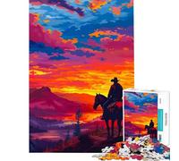 Puzzle for Teenagers 1000 Pieces Arthur Morgan And Sunset Learning Educational Toys Practical Game Stress Reliever Great Gifts for Games (Size 38x52cm)