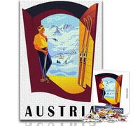 Puzzle for Teenagers 1000 Pieces Austria Ski at Doorstep Challenging Game Toys Learning Educational Anti-Stress Toys Size 38x52cm