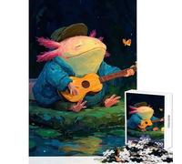 Puzzle for Teenagers 1000 Pieces Axolotl Serenade Educational Toy Great Gift for Games Impossible Game with Matching Poster And Trivia Sheet Size 38x52cm